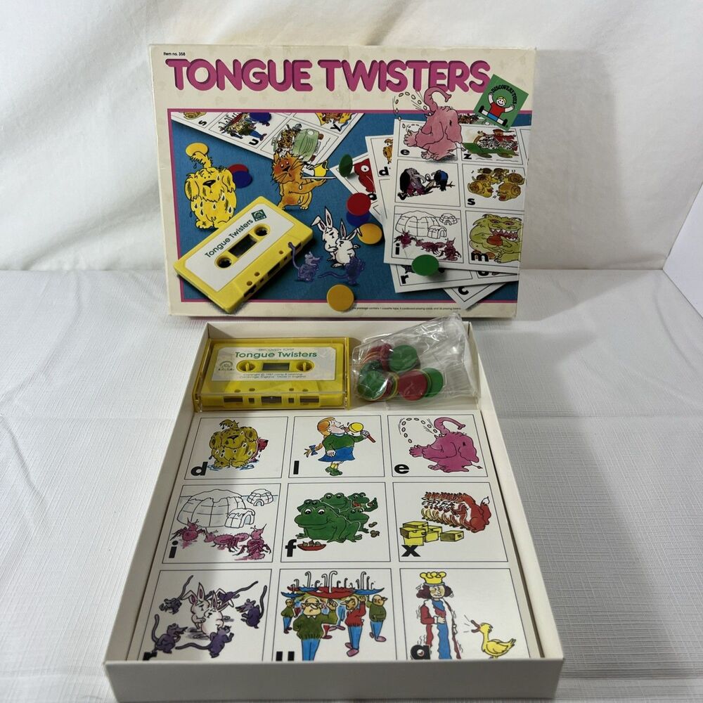 Tongue Twisters - Discovery Toys - Educational Game - With Cassette - 80s